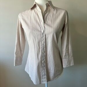J. Crew Women's Striped Multi Color Button Down Shirt